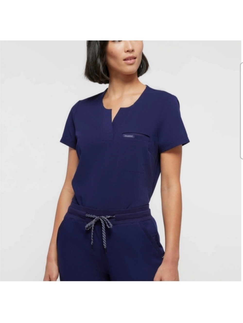 Jaanuu Women's V-Neck Scrub Top Midnight Navy